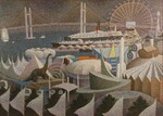 「アートでめぐる横浜18区」西区編　細やかな点描で、幻想的な世界を描く。田中惟之《港の博覧会》